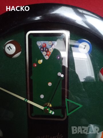 ПРОМО ЦЕНА Стенен Часовник Билярд Диаметър 29 см., снимка 3 - Стенни часовници - 43194104