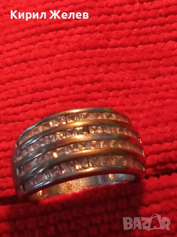 Стар СКЪПОЦЕНЕН СРЕБЪРЕН ВИНТИДЖ АРТ ПРЪСТЕН НИКЕЛИРАНО СРЕБРО 925 ПРОБА с ФАСЕТИРАНИ КРИСТАЛИ 40600, снимка 4 - Пръстени - 42599953