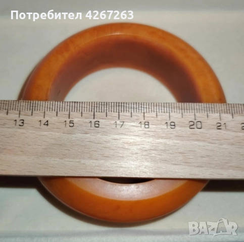 Бакелитена кехлибарена гривна винтидж, снимка 4 - Гривни - 52497085