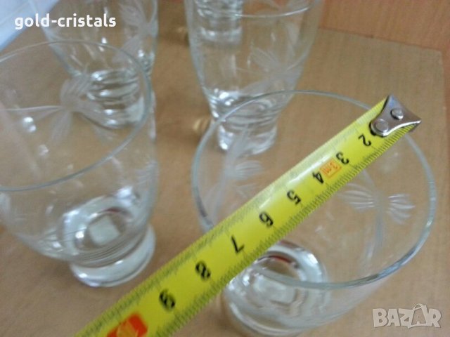 Стари стъклени чаши гравирани , снимка 4 - Антикварни и старинни предмети - 26936728