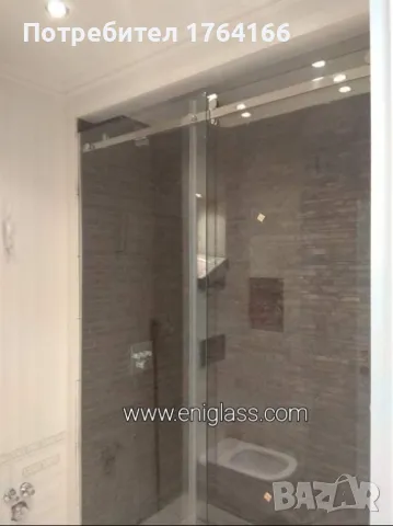 Душ кабина от стъкло с плъзгащ механизъм с матирани стъкла, снимка 2 - Душ кабини и вани - 47691432
