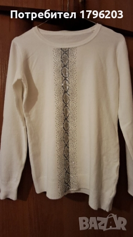 Чисто нова дамска блуза със сребрист мотив