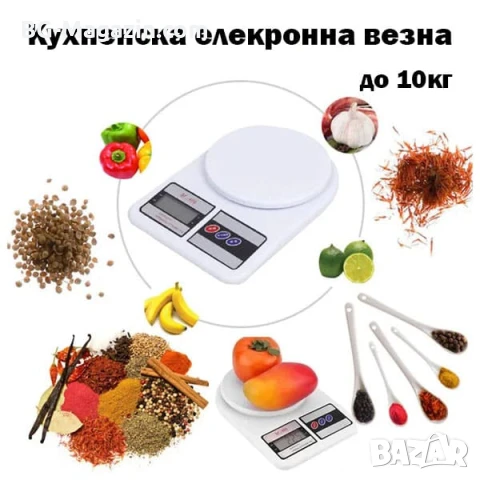 Кухненска електронна везна дигитален кантар до 10 кг за храна кафе плодове и зеленчуци кухненска