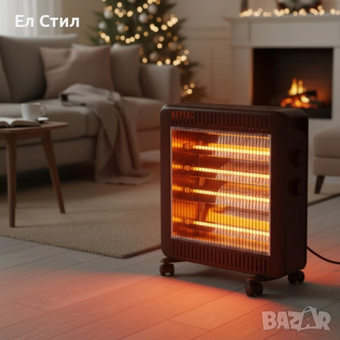 Кварцова печка 2200W с 4 тръби – бързо отопление и нисък разход, снимка 4 - Отоплителни печки - 53585726
