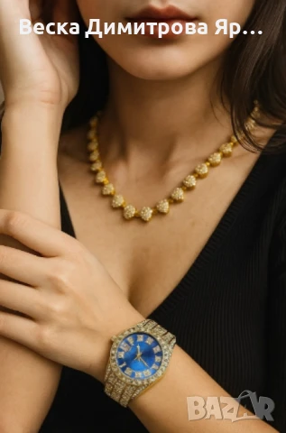 Луксозен комплек бижута, часовник , гривна и колие, снимка 13 - Бижутерийни комплекти - 51152821