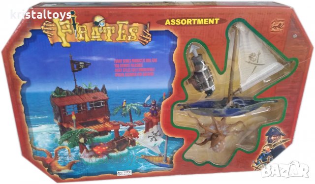 Конструктор Пирати с кораб, остров и морски чудовища, снимка 1