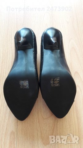 Дамски елегантни черни обувки с тънак ток VIA UNO, снимка 5 - Дамски елегантни обувки - 28580572