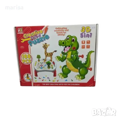 Креативен пъзел – мозайка STEM Creative Screw Puzzle 5в1, 188 части Код: 66641-1, снимка 1 - Образователни игри - 48057247