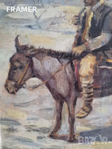 Петър Морозов 1880-1951г. Шоп млекар маслени бои 1930те години, снимка 4 - Картини - 49726505