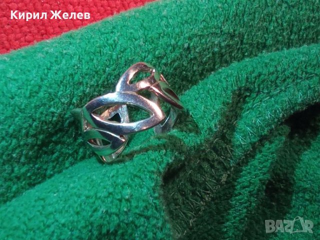 АЖУРЕН СТИЛЕН СРЕБЪРЕН ПРЪСТЕН СРЕБРО 925 с БЯЛА ПОЗЛАТА РЪЧНА АРТ ИЗРАБОТКА 43242