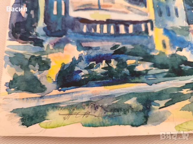 картина акварел Гърция Акропола , снимка 4 - Картини - 47895091