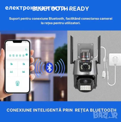 2 броя - Камера с двоен екран 8MP, приложение ICSee, снимка 4 - IP камери - 53160050