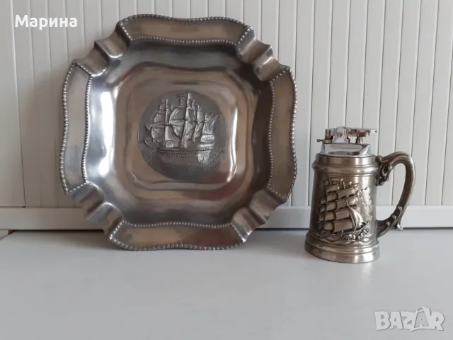 Комплект пепелник и запалка Antik*Vintage #451, снимка 1