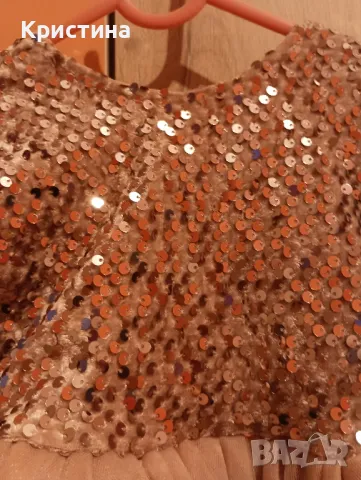 Комплект розови рокли за майка и дъщеря от кадифе с пайети и тюл!, снимка 10 - Рокли - 48654354