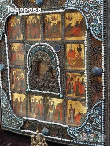 Лот сребърни икони Царска Русия,икона ,емайл/златна сребърен сребро 84/12000 евро, снимка 11 - Икони - 51951319
