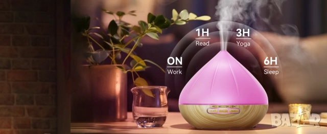 RGB 500ml Арома Дифузер с дистанционно, 7 RGB цвята, снимка 6 - Овлажнители и пречистватели за въздух - 48356289