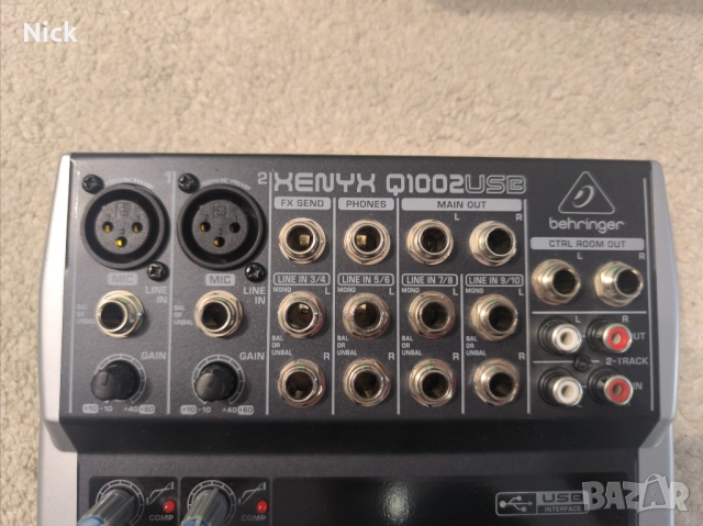 Смесител, Behringer Q1002USB, снимка 4 - Ресийвъри, усилватели, смесителни пултове - 52926768