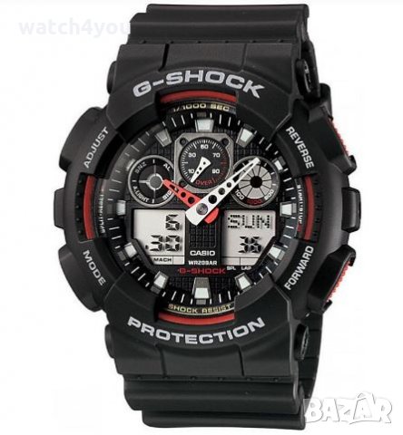 НОВ CASIO G-SHOCK GA-100-1A4ER GA-100-1  GA 100, снимка 1 - Мъжки - 34940368