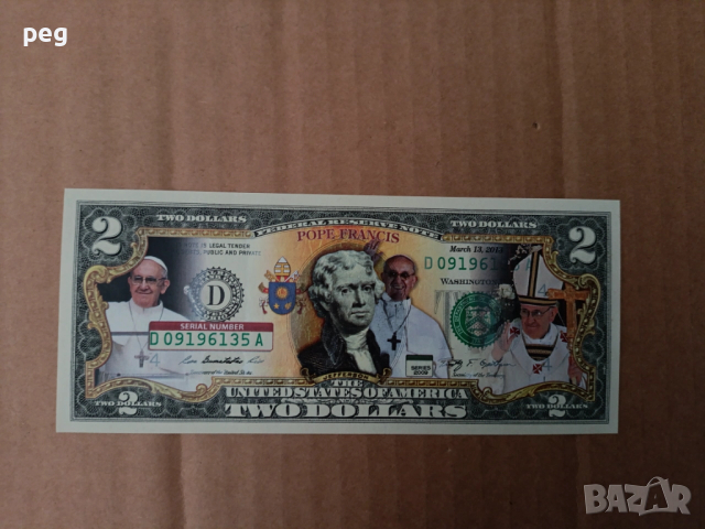 Банкнота $2 /2003A-2009/ colorized , снимка 3 - Нумизматика и бонистика - 39132244