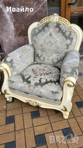 Италианска барокова холна гарнитура 031, снимка 4 - Дивани и мека мебел - 52368365