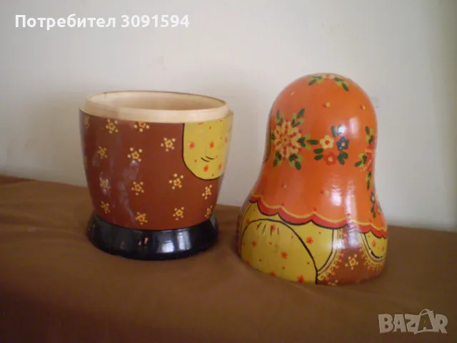 Стара красива голяма Руска кукла държач за бутилки 35 см височина, снимка 9 - Антикварни и старинни предмети - 49388235