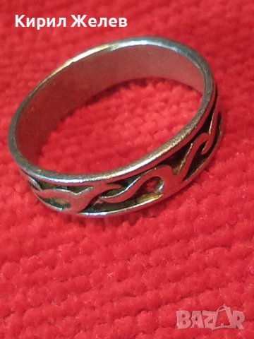 Стар СРЕБЪРЕН ХЕВИМЕТАЛСКИ ПРЪСТЕН СРЕБРО 925 АНГЛИЯ РОКЕРСКИ АРТ МОДЕЛ РЪЧНА ИЗРАБОТКА 40102