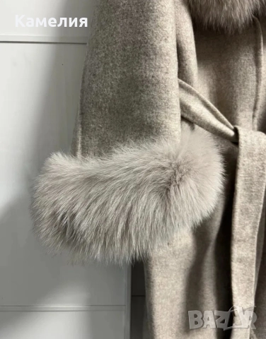 Палто с косъм от лисица, снимка 6 - Палта, манта - 52324934