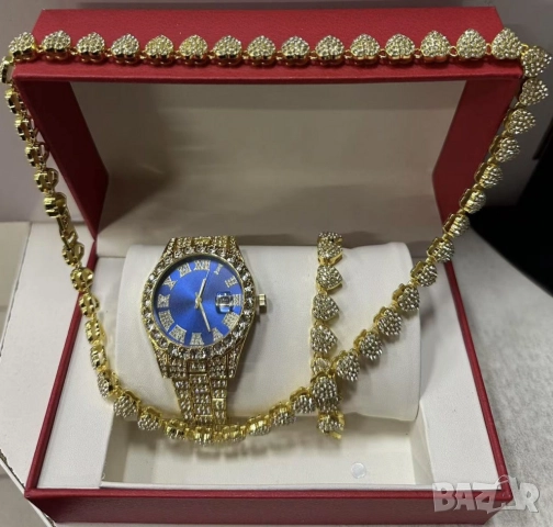 Луксозен комплек бижута,  часовник , гривна и колие, снимка 14 - Бижутерийни комплекти - 52056255