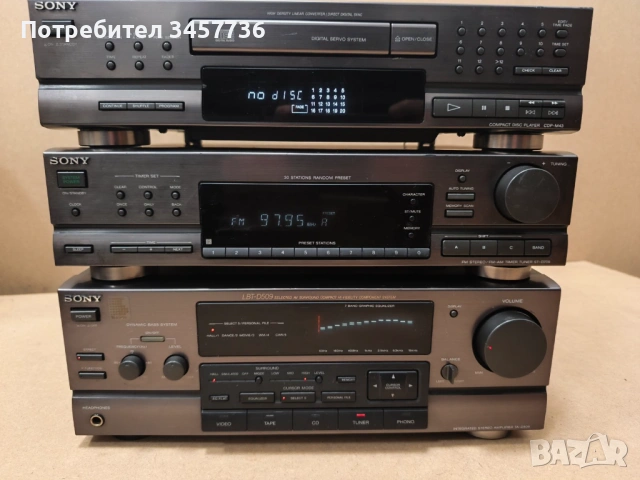 Система Sony LBT-D509 усилвател TA-D509 плеър CDP-M43 тунер ST-D709, снимка 3 - Ресийвъри, усилватели, смесителни пултове - 53508612