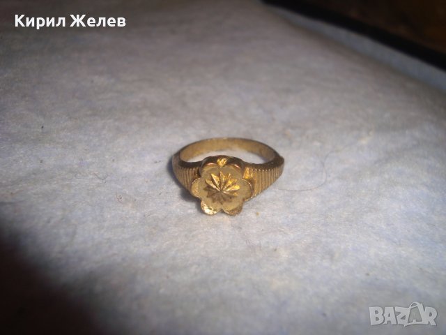 СТАР ПОЗЛАТЕН БРОНЗОВ ФЛОРАЛЕН РЕТРО ПРЪСТЕН МАЙСТОРСКА РЪЧНА ИЗРАБОТКА 27622, снимка 8 - Антикварни и старинни предмети - 37512707