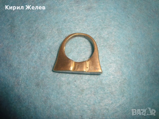 СТАР БРОНЗОВ ПРЪСТЕН - МЪЛНИЯ инкрустиран с ЧЕРЕН ОНИКС РЪЧНА МАЙСТОРСКА РЯДКА ИЗРАБОТКА УНИКАТ 7318, снимка 14 - Антикварни и старинни предмети - 34839583