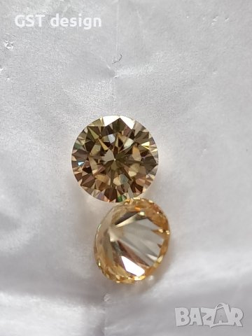 Спешно Топ Фенси Злато 3,4к. Мойсанит Диамант Двойка 7,6 мм., снимка 6 - Други - 40381219