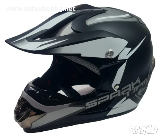 КАСКА N298 -Крос- черно+бяло -XL