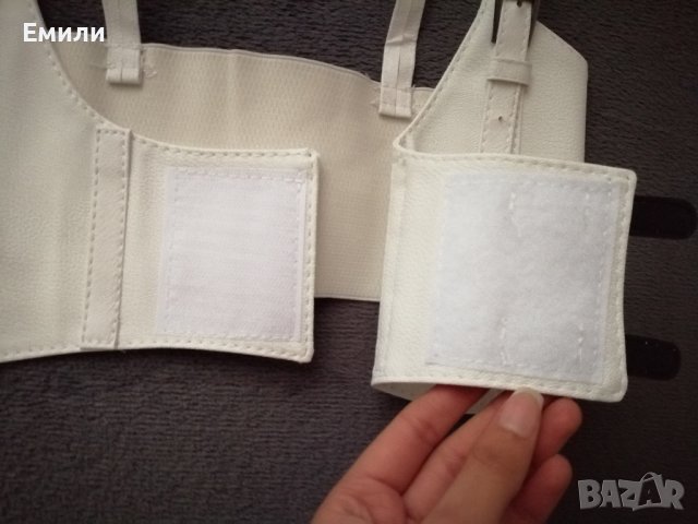 Бял кожен корсет колан р-р XS, S, M, снимка 7 - Корсети, бюстиета, топове - 38966945