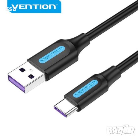 Vention Кабел USB 3.1 Type-C / USB 2.0 AM - 1.5M 5A Fast Charge-CORBG, снимка 7 - Кабели и адаптери - 43416627