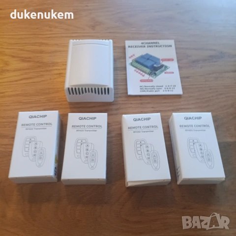 Безжичен RF релеен модул 433MHz – 4 канала, DC 12V, с 4 дистанционни, снимка 9 - Друга електроника - 53382337