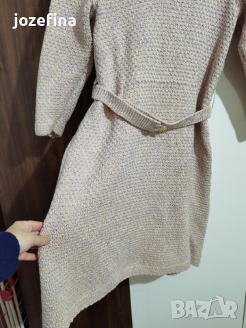 Плетена зимна рокля в бяло и лилаво, снимка 9 - Рокли - 43312797