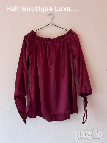 Сатенена блуза с панделки на ръкавите 🎀, снимка 6 - Блузи с дълъг ръкав и пуловери - 43839329