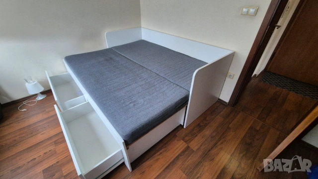 РАЗТЕГАЕМО ЛЕГЛО С 2-ДВОЕН МАТРАК БЕРГЕН 2 Х 80/200 СМ, снимка 5 - Спални и легла - 53303027