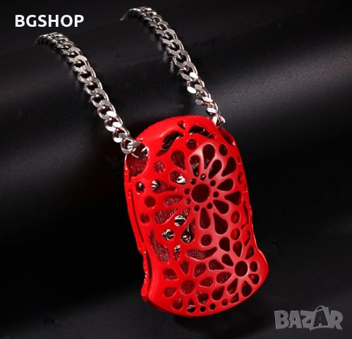 Рапърска Маска Колие - Бижу за Ланец - Червена, снимка 5 - Колиета, медальони, синджири - 26375953