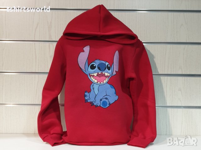 Нов детски суичър с дигитален печат Стич (Stitch) в червен цвят, снимка 7 - Детски анцузи и суичери - 38866727