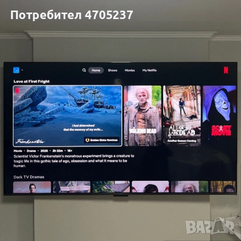 Телевизор Sharp LC-75GP7265E, 75”, QLED, 4K, Ultra HD, Google TV, Сребрист, снимка 2 - Телевизори - 53056706