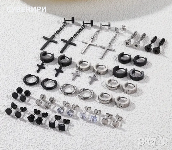 Мъжки обеци от медицинска (неръждаема) стомана , снимка 2 - Обеци - 51550623