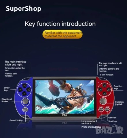 ТОП Игра PSP X16 6.5" игрова конзола с 30000 игри gameboy видео игра, снимка 3 - PlayStation конзоли - 43290549