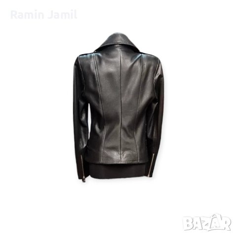 Естествена агнешка лицева кожа – Черна, Турско производство, снимка 6 - Якета - 51537683