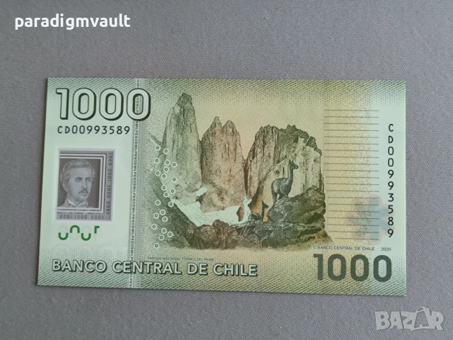Банкнота - Чили - 1000 песо UNC | 2020г., снимка 2 - Нумизматика и бонистика - 52915642