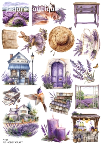 Скрапбук стикери за декорация планер лавандула самозалепващ лист А5 - различни видове, снимка 2 - Други - 37546744