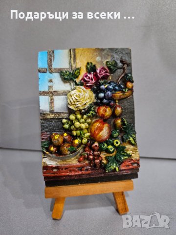 Идея за малки евтини Коледни подаръци! Подарък под 5лв! Красиви малки картини на стойка, снимка 14 - Картини - 43355710