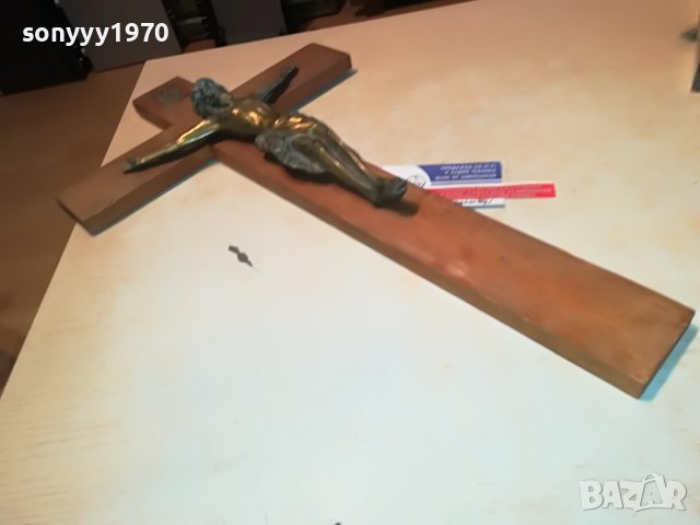 христос на кръст-мед/месинг/дърво 50х30см 2703230951L, снимка 13 - Колекции - 40148377