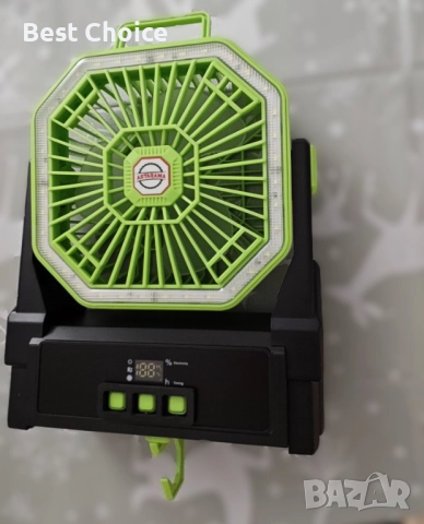 Нов Соларен вентилатор 10000mAh с LED, таймер и кука – за къмпинг двор, снимка 8 - Друга електроника - 52870275